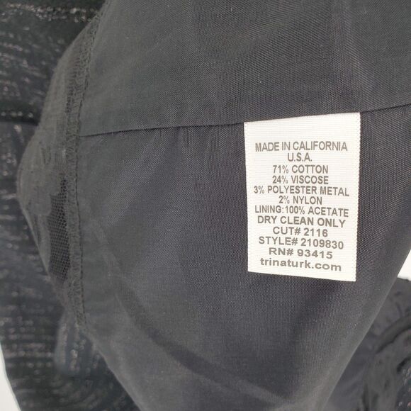 Trina Turk Womens Strapless Dress Black Metallic Size 2 Cocktail Party - Picture 5 of 5